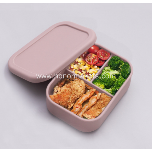 Silicone Lunch Box 3 Compartment Food Container
